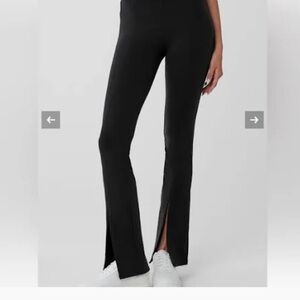 ALO split hem wide leg pants BLACK